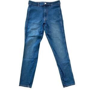 Women's High Waisted Skinny Ankle Jeans Blue‎ Denim 5-Pocket Size 8 Slim Fit